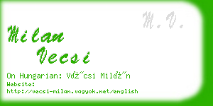 milan vecsi business card